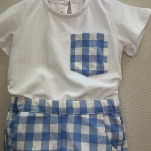 Conjunto niño Vichy azul Dulce Tiovivo 004