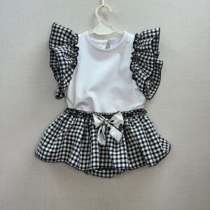 Conjunto niña Vichy negro Dulce Tiovivo 001